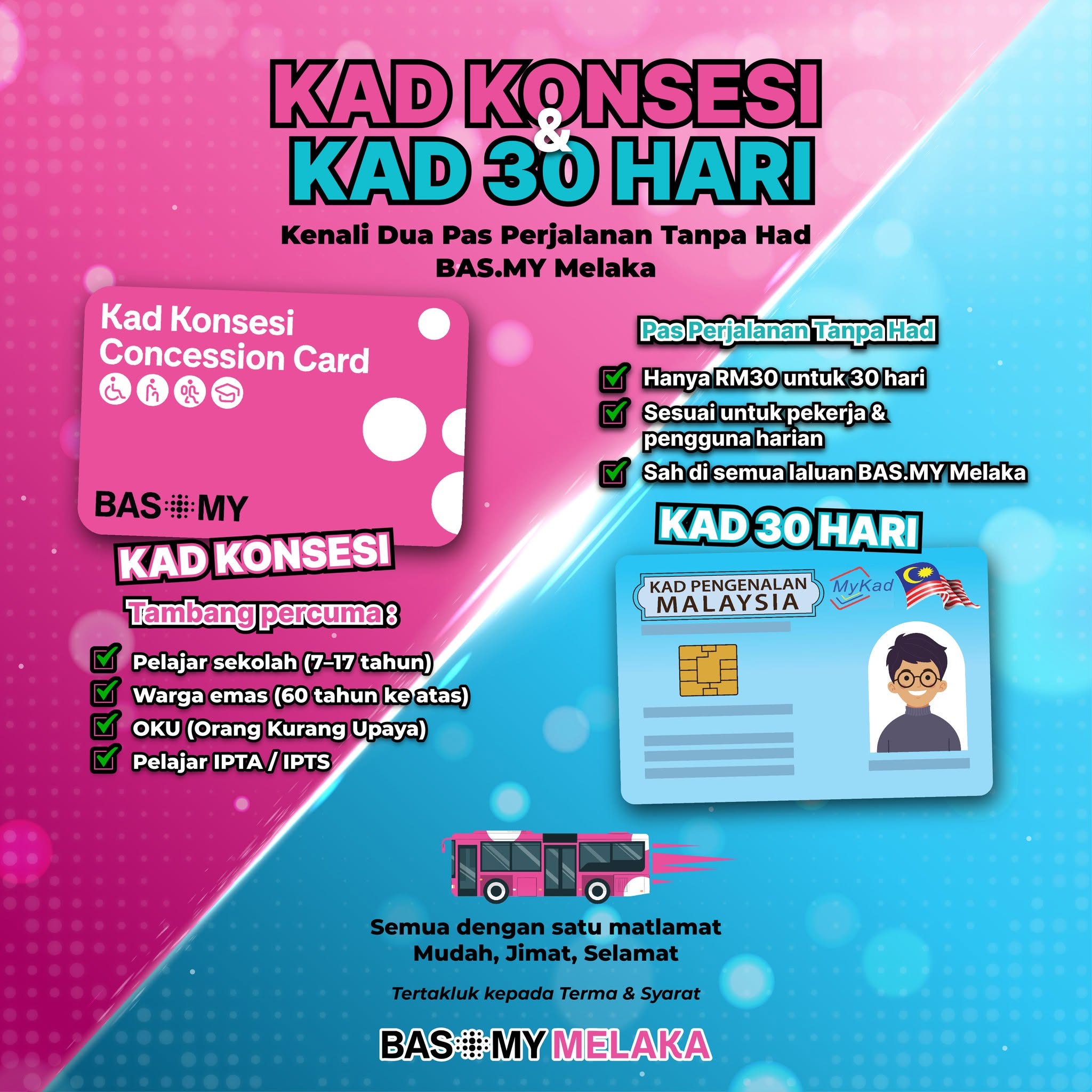 Kad Konsesi Dan Kad 30 Hari BAS.MY Melaka