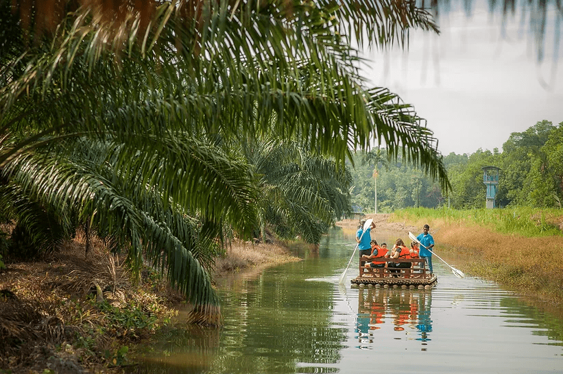 People rafting on the river