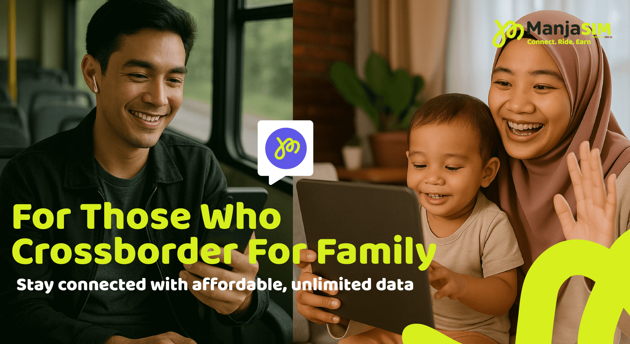 ManjaSIM - Cross the border with unlimited data for only RM18 - Gig Workers/ Commuters