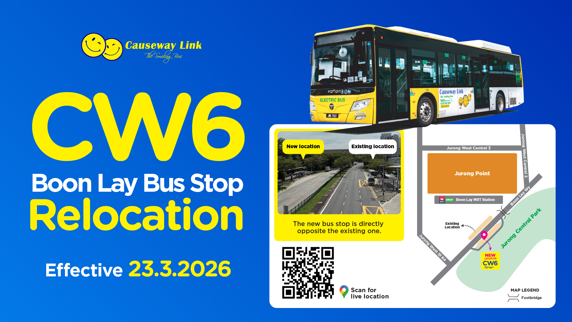 CW6 Boon Lay Bus Stop – New Location Announcement