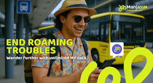 End roaming troubles — leisure travellers and tourists using ManjaSIM beside a Causeway Link bus